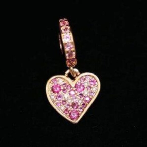 Pandora Pink Crystal Heart Bracelet Charm - Picture 3 of 5